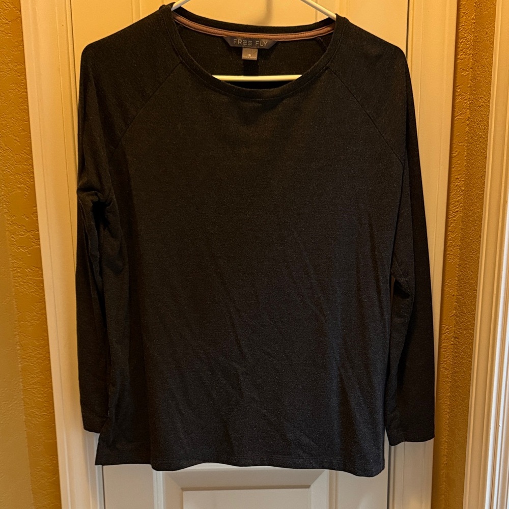 Classic charcoal Long Sleeve Tee by Free Fly
